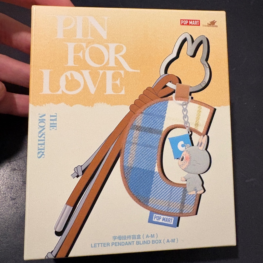 POP MART The Monsters “Pin for Love Letter” Pendant – Blind Box (Letter F)